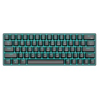 Clavier mécanique T-WOLF T61 61% 61 touches, interrupteurs bleus, mini USB 1.0, filaire, gaming, design tendance, rétroéclairage RGB, plug and play