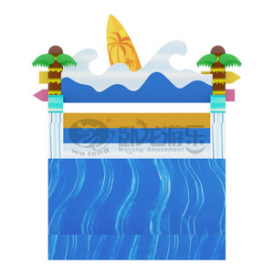 Toboggan aquatique gonflable commercial sur le thème de la plage, double piste, <span class=keywords><strong>piscine</strong></span> en PVC, pour hôtel et complexe hôtelier en plein air, <span class=keywords><strong>6x3</strong></span>,<span class=keywords><strong>5</strong></span> m, pour enfants et adultes - Product Image 4
