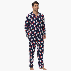 Pijamas Navideños para Hombre, Conjunto de Ropa de Dormir con Cuello Camisero, Pijamas de Manga Larga para Hombre - Product Image 1
