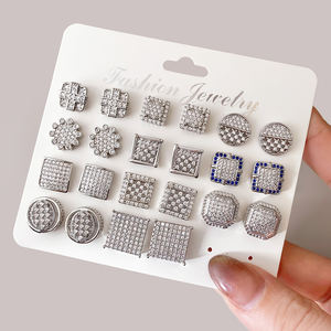 ZC Trendy <b>Stud</b> <b>Earrings</b> with Zircon for Women's Engagement Party Wedding Gift 18K Gold & Rhodium Plated Brass - Product Image 2