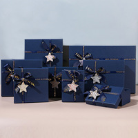 Nouvelle boîte vide de luxe noire épaissie avec logo personnalisé, couvercle et base personnalisables, pour emballage de cadeaux d'anniversaire