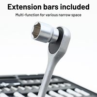 Jeu de douilles professionnel en acier inoxydable de 171 pièces, outils de réparation automobiles et de motos durables, emballés dans un coffret polyvalent
