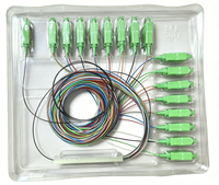 Divisor PLC de Fibra Óptica 1*32 SC/APC, Entrada de Fibra Negra, Tipo Mini para Red FTTH