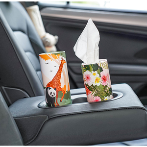 Boîte de mouchoirs cylindriques <span class=keywords><strong>pour</strong></span> <span class=keywords><strong>voiture</strong></span>, design moderne, 2 plis, en pâte de bois vierge de haute qualité, doux, style tube, vente chaude - Product Image 1