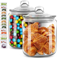Vente en gros bocal de stockage des aliments en verre récipients à biscuits avec couvercle en verre hermétique
