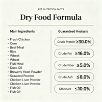 ARLIORCH Nourriture sèche pour chiens riche en protéines 100% naturelle avec poulet frais, faible en gras, nutrition complète et équilibrée pour chiens adultes et seniors