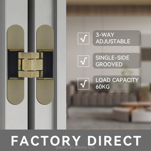 ADWORK GE60 Zinc Alloy 3D Adjustable Farmhouse Door <strong>Hinge</strong> 180 60kg 2mm Thickness Concealed Invisible Hidden <strong>Hinge</strong> 2-Year - Product Image 1