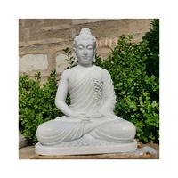 Buddha Statue Marble Hand Carved Traditional Outdoor Large