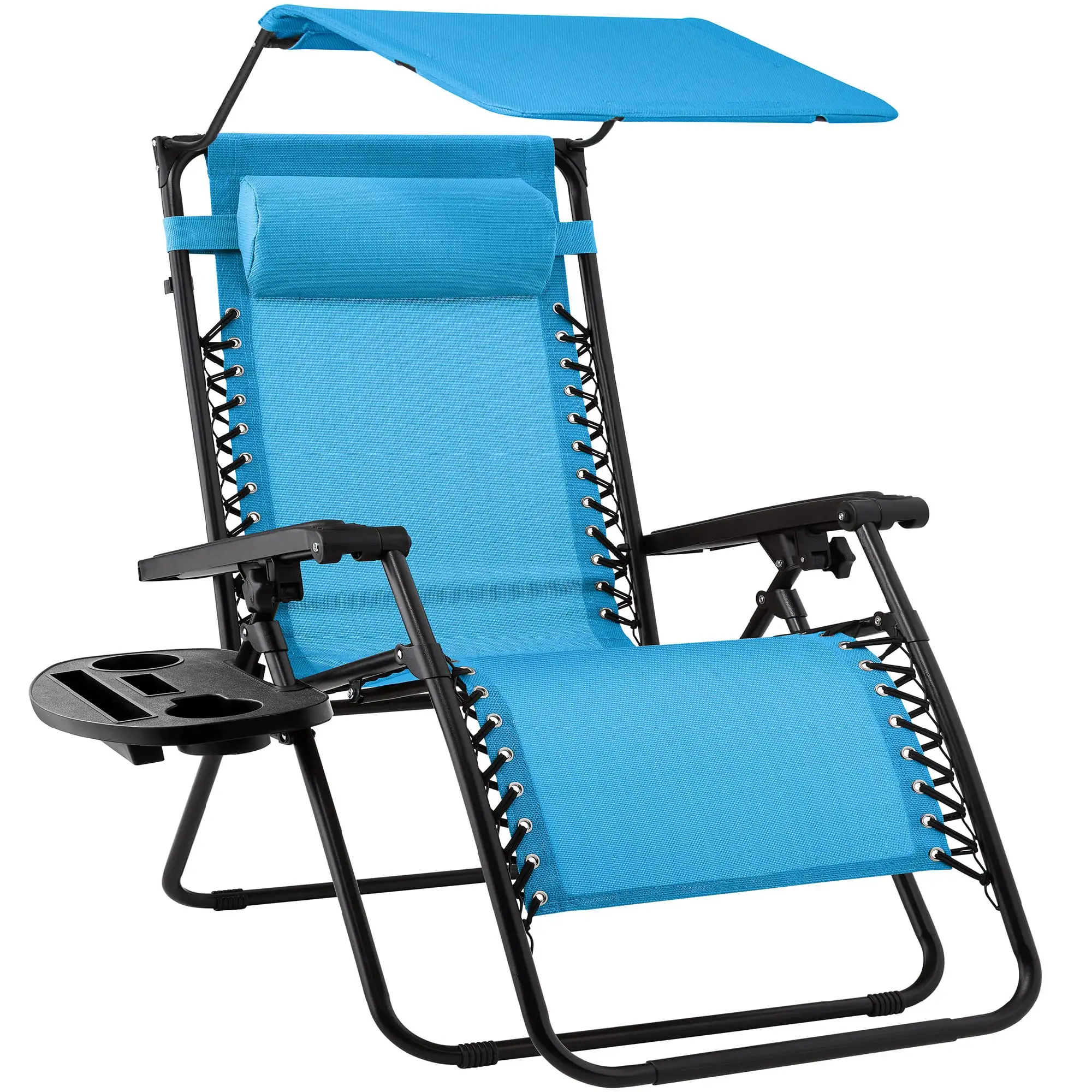 접이식 선바이저가있는 야외 해변 의자, 우산으로 접이식 안락 의자, 야외 레저 의자