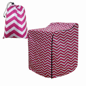 Laundry Basket Foldable Storage <b>Bin</b> With Drawstring Bag Rose Red Stripes 420D Oxford Cloth Neatening Storage - Product Image 1