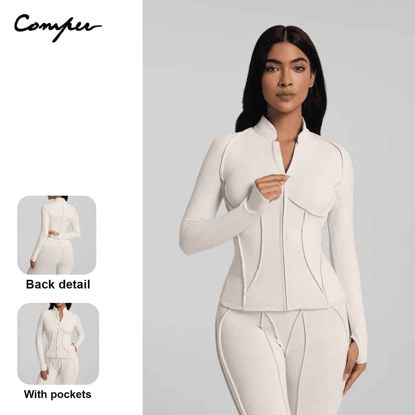 Haiyun Sports Outfit Premium Yoga Jacket for Women Stand-Up Collar Athletic Top Long-Sleeve Zipper Jacket Cycling & Fitness Wear