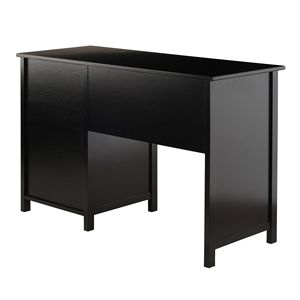 DB Delta Black Office Writing <b>Desk</b> with Filing <b>Cabinets</b> - Product Image 4