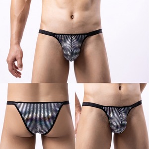 Breathable and Comfortable <strong>Men's</strong> Low-Rise Thong Underwear with Fashionable Design Logo on Waist-ODM Service - Product Image 1