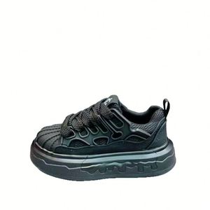 Baskets plateforme simples et tendance pour hommes, semelle épaisse résistante à l'abrasion, confortables et respirantes, chaussures de sport décontractées pour toutes les occasions - Product Image 3