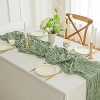 Chemin de table en gaze de coton de luxe 90*180 cm, style bohème, long et romantique, pour mariage, fête nuptiale, anniversaire