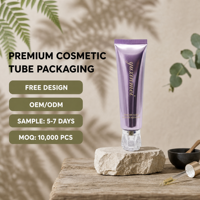 Tube Lipat 15ml 35ml Custom 22mm ABL untuk Serum Mata, Tutup Sekrup Bunga Petal, Plastik OEM Label Pribadi Grosir