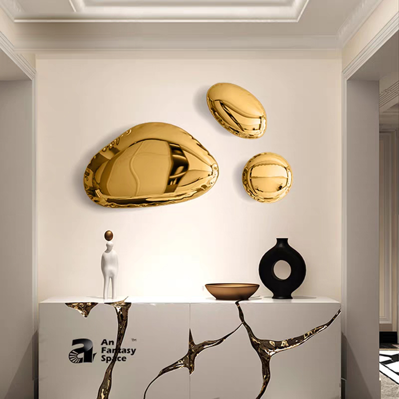 Custom Mirror Stainless Steel Polished Art Deco Abstract & Geometric Handicraft Wall Sculpture Metal Interior Decoration Hanging · image 2