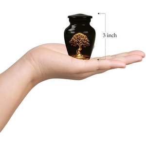 Fabriqué à la main Golden Tree Design Crémation Mini Urne Souvenir Souvenir Souvenir Petite urne de crémation - Product Image 4