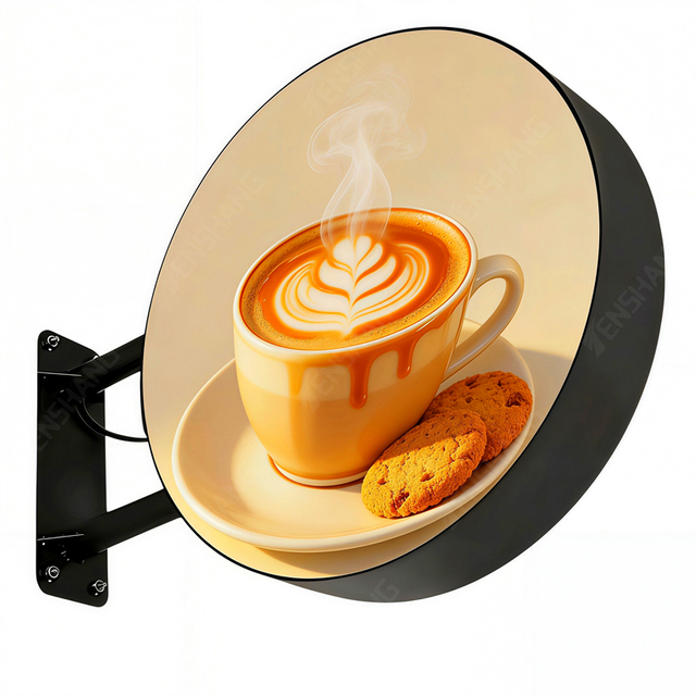 Single Double Sides Outdoor Store Round Sign Board Digital Screen Circle Shape LED Display P5mm Pixel Projection LED Signage