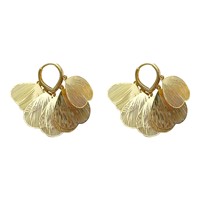 Anting Gantung Daun Ginkgo Bergaya Baru untuk Wanita, Warna Emas, Anting Kancing Temperamen, Perhiasan Harian Terbaru, Hadiah