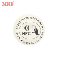 Échantillon gratuit, vente en gros d'étiquettes/autocollants NFC en papier, NTAG 213/NTAG 215/NTAG 216, programmables, diamètre 25 mm