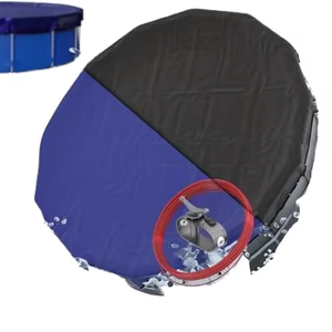 Bâche de piscine ronde en polyéthylène, diamètre 396 cm, 200g/m², résistante au chlore et aux UV, installation facile - Product Image 1