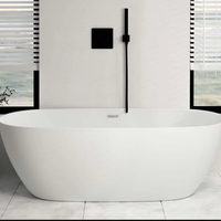 US Livraison gratuite hôtel projet lumière luxe Style européen bord mince sans couture intégré appartement acrylique baignoire indépendante