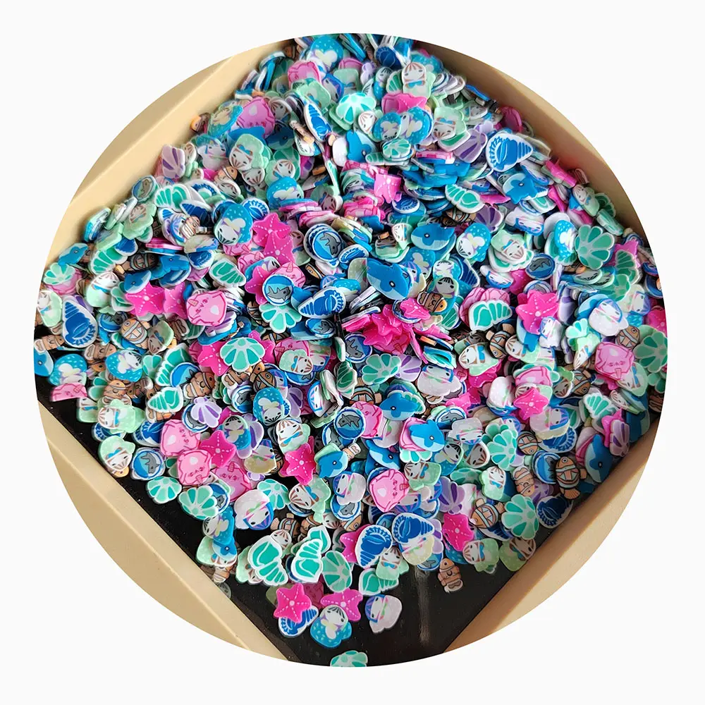Star Fish Shell fette di argilla polimerica perle di strass miste paillettes per riempimento di melma decorazione per unghie accessori fai da te