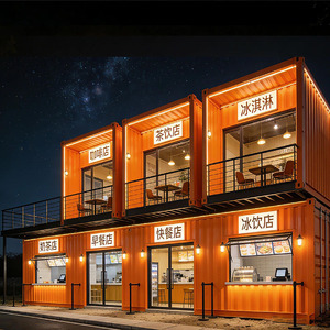 Bâtiment Modulaire Bicolore, Conception à Double Étage pour Divers Scénarios Commerciaux, Utopie Onirique dans la Ville - Product Image 3