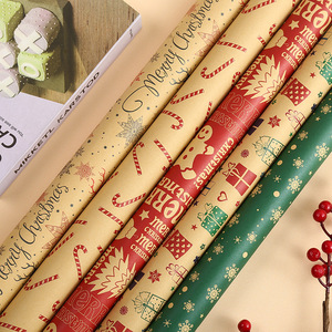 Christmas Kraft Gift <b>Wrapping</b> <b>Paper</b> Mixed Pulp Recyclable Packaging <b>Paper</b> for Gift and Craft - Product Image 5