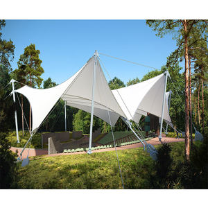 Tente de toit de stade moderne en acier préfabriqué, très vendue, avec revêtement PVDF, pour terrains de football, de basketball et de padel, et auvent d'ombrage - Product Image 2