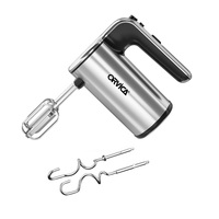 Batteur Électrique Portatif ORVICA en Acier Inoxydable avec Crochet Pétrisseur, Bouton d'Éjection, 500W, 5 Vitesses pour Crème/Pain/Gâteau/Farine/Pâte