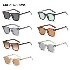 نظارات شمسية عالية الجودة ملونة خفيفة الوزن بحافة كاملة TR90 مربعة مستطيلة UV400 للنساء والرجال كلاسيكية مصنعي عتيقة - Product Image 6