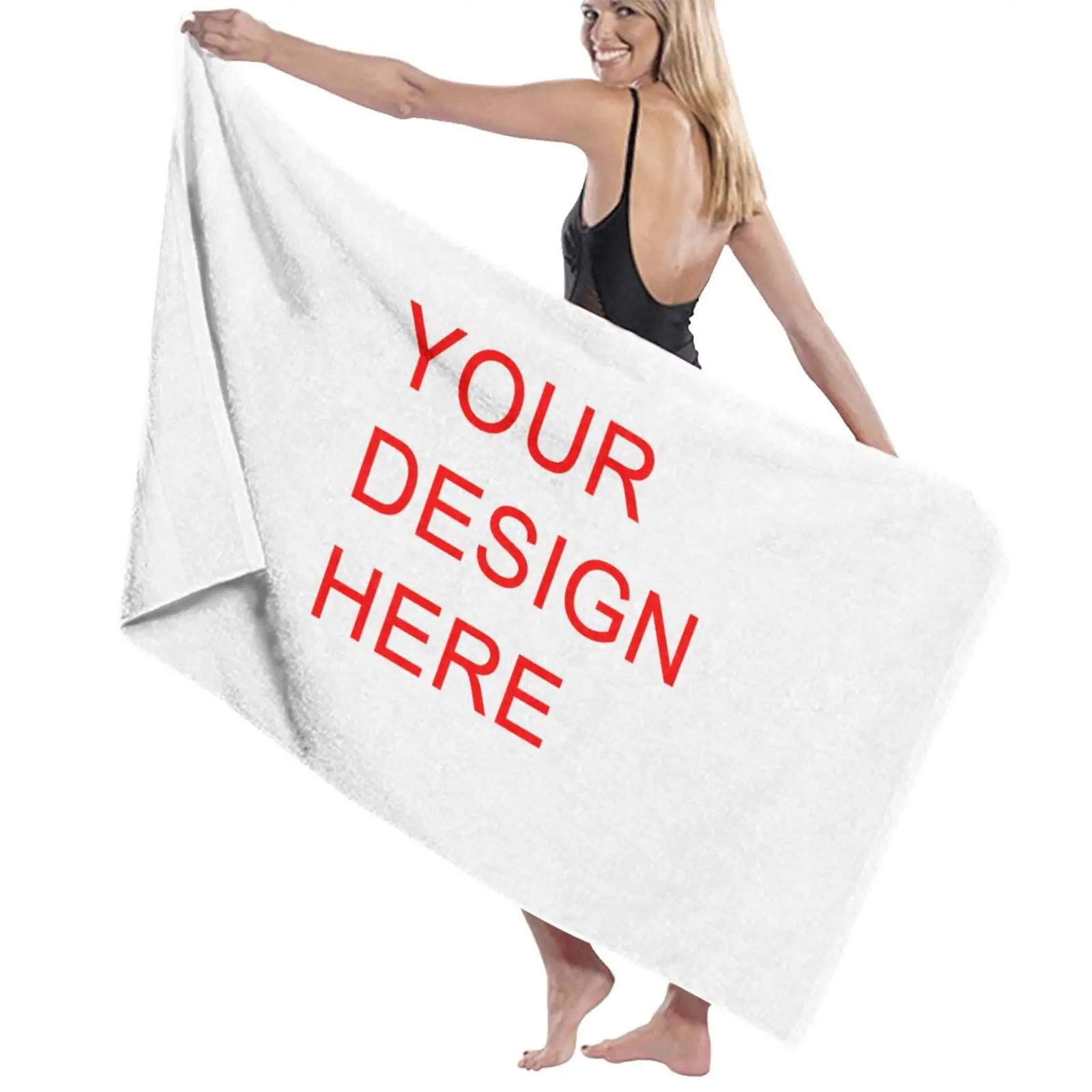 Serviette de bain Rectangle personnalisée, 100% microfibre, vente en gros, livraison à domicile