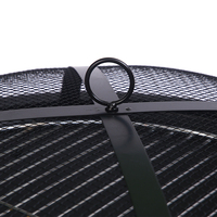 Barbecue à bois, foyer extérieur en métal avec écran anti-étincelles et pioche pour camping, plage, jardin