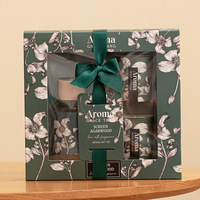 Home Aroma Boîte à cadeaux pour bougie en cire de soja parfumée et diffuseur de roseaux Paquet de luxe avec noeud papillon Bougie de voyage Coffret cadeau aromathérépie