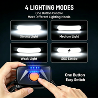 Lampe frontale rechargeable 5000mAh 450 Lumen Super Bright 230 ° Lampe frontale 4 modes, IPX6, pour adultes, camping, mécaniciens, casque de chantier