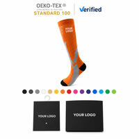 Chaussettes de compression sur mesure OEM, couleur personnalisée, douces, à compression graduée, hauteur genou, pour la course à pied, l'athlétisme, la randonnée, chaussettes de compression pour hommes