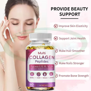 Cápsulas de Colágeno Multi Peptídeos OEM Pure, Cápsulas de Gel Macio de Colágeno com Biotina e Vitamina C, Apoia a Pele, Cabelo e Unhas - Product Image 3