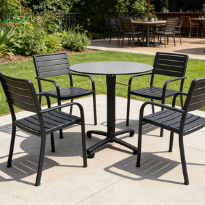 Mesa de Bar Alta de Aluminio para Restaurante o Cafetería, Resistente al Agua, Elevable, para Exteriores, Mesa Redonda para Patio o Jardín <span class=keywords><strong>con</strong></span> <span class=keywords><strong>Ruedas</strong></span> - Product Image 4