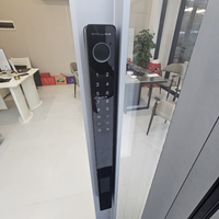 Portes coulissantes en verre pliantes en aluminium ultra-minces, résistantes aux ouragans, sans rail ; Portes coulissantes en verre trempé pour chambres à coucher
