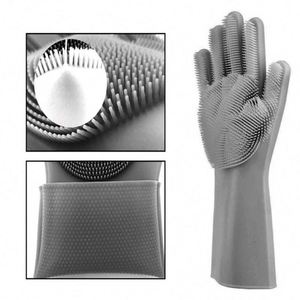 Guante de Silicona Reutilizable para Fregar, Guantes Duraderos para Lavar Platos con Cepillo para Tareas Domésticas - Product Image 3