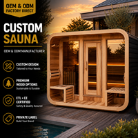 Sauna extérieur pour 4 à 6 personnes, en bois de cèdre rouge et de pruche canadienne, design personnalisé pour la maison et le jardin
