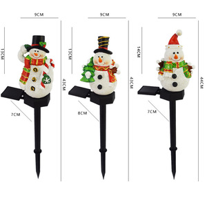 Lampes solaires de jardin en forme de bonhomme de neige, LED, décoration extérieure, résistantes à l'eau, alimentées par énergie solaire, lampes à piquet pour patio et cour - Product Image 3