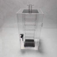 Display Akrilik Putar Modern untuk Perhiasan Anting dengan Kunci dan Gembok, Mudah Dipasang untuk Meja/Meja Kerja