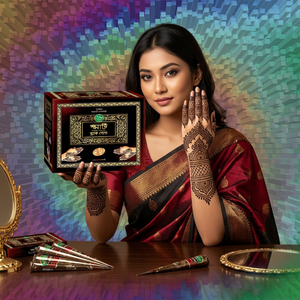 Pasta de Color Sintético Negra para Arte Mehndi, Diseño Personalizado, Calidad Premium de Fabricante, Precio Económico al por Mayor, Hecho en Bangladesh - Product Image 1