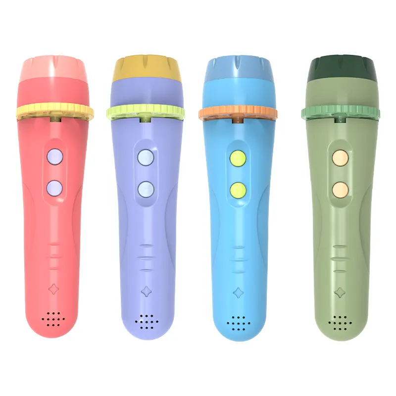 Baby Preschool Learning Toys 6 Slide Discs Torch Projector Flashlight Projection With Sound And Reel Customized