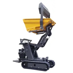 LIVRAISON GRATUITE Mini Dumper à chenilles automatique manuel Hydraulique Diesel Dump Transporter Multi-fonction Crawler Mini Dumper Truck