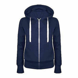 Sudadera con capucha para mujer, con cremallera y logotipo personalizado, de lana gruesa, para Otoño e Invierno - Product Image 2