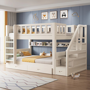 Modern White Storage Slide Safety Fence Sleeping Wooden Toddler <strong>Bed</strong> Kids Bunk <strong>Beds</strong> for Teenagers - Product Image 3